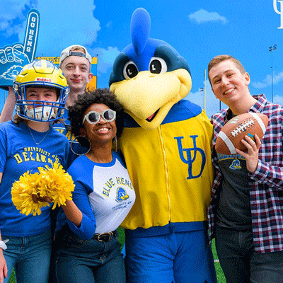 Students with mascot