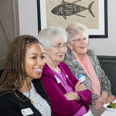 Three women at donor event